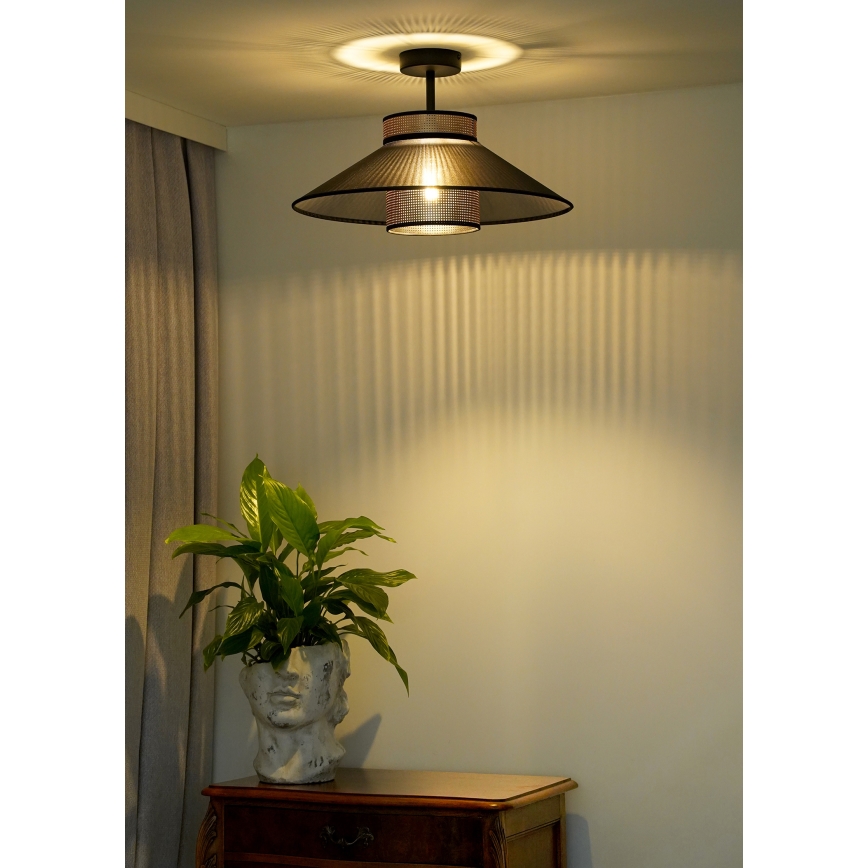 Duolla - Nadgradni luster RIO SHINY 1xE27/15W/230V pr. 45 cm crna/bakrena