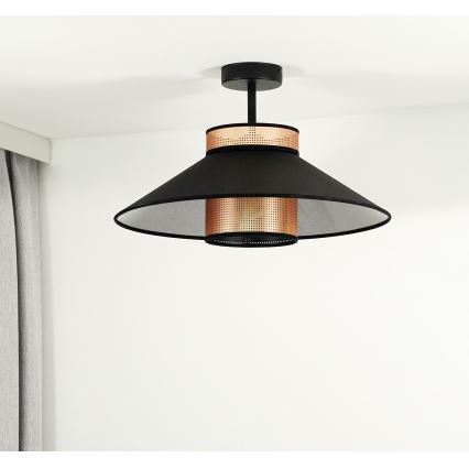 Duolla - Nadgradni luster RIO SHINY 1xE27/15W/230V pr. 45 cm crna/bakrena
