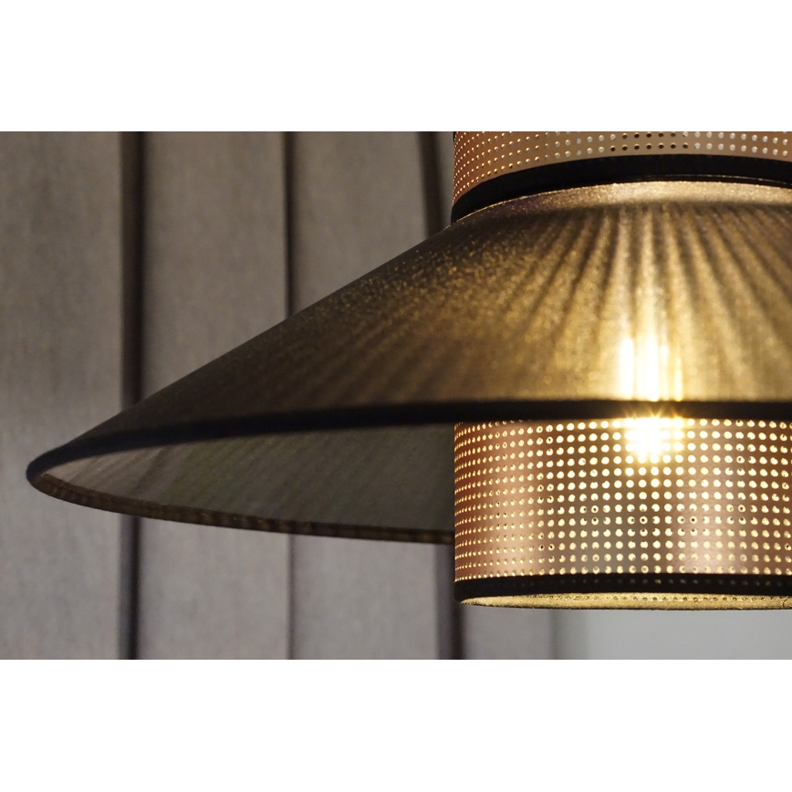 Duolla - Nadgradni luster RIO SHINY 1xE27/15W/230V pr. 45 cm crna/bakrena
