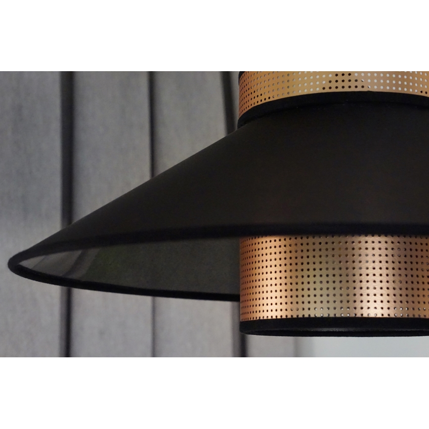 Duolla - Nadgradni luster RIO SHINY 1xE27/15W/230V pr. 45 cm crna/bakrena