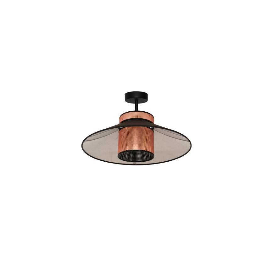 Duolla - Nadgradni luster RIO SHINY 1xE27/15W/230V pr. 45 cm crna/bakrena