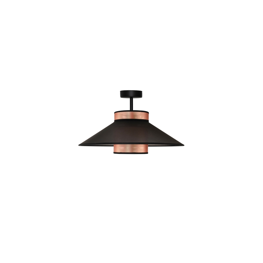 Duolla - Nadgradni luster RIO SHINY 1xE27/15W/230V pr. 45 cm crna/bakrena