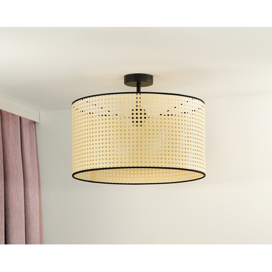 Duolla - Nadgradni luster ROLLER RATTAN 1xE27/15W/230V pr. 45 cm bež/crna