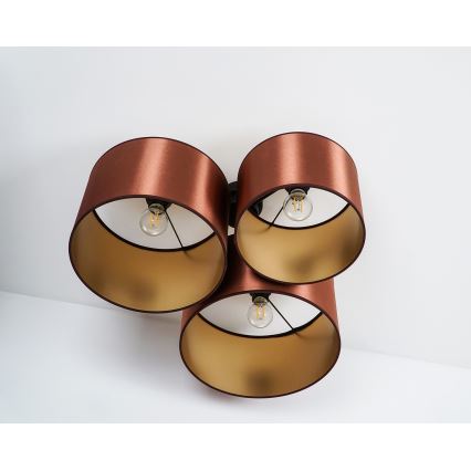Duolla - Nadgradni luster ROLLER TRIO SHINY 3xE27/15W/230V bakrena/zlatna