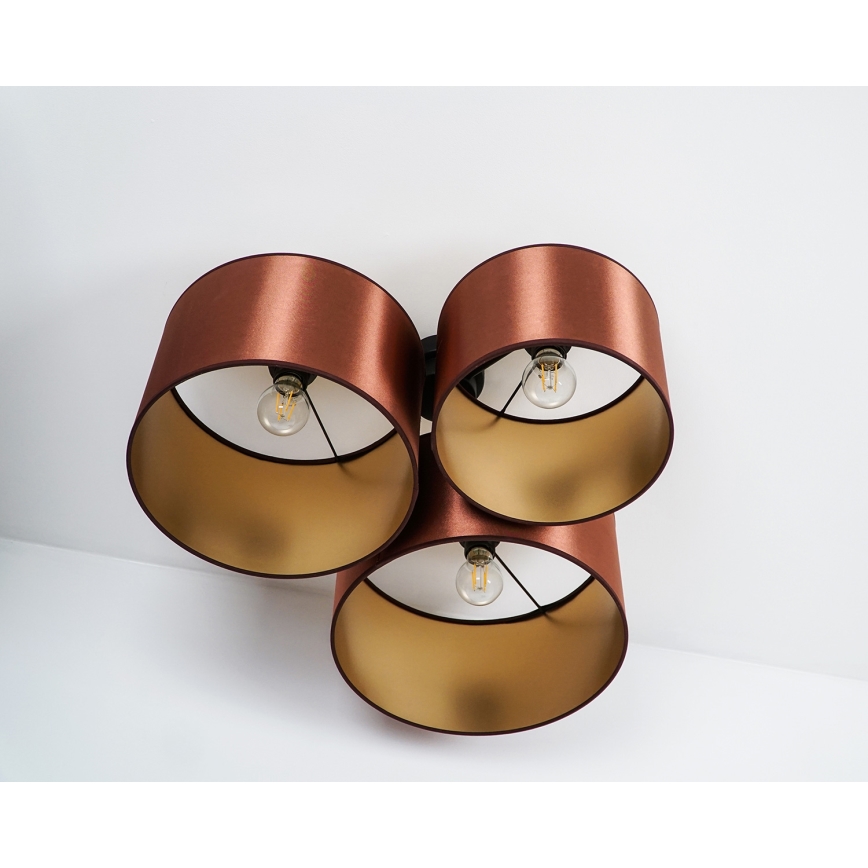 Duolla - Nadgradni luster ROLLER TRIO SHINY 3xE27/15W/230V bakrena/zlatna