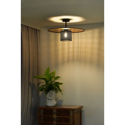 Duolla - Nadgradni luster TOKYO RATTAN 1xE27/15W/230V pr. 50 cm zlatna/crna