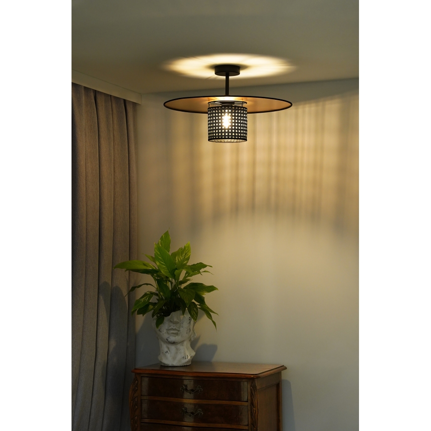 Duolla - Nadgradni luster TOKYO RATTAN 1xE27/15W/230V pr. 50 cm zlatna/crna