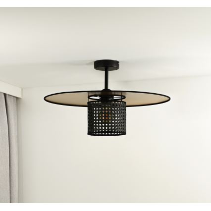 Duolla - Nadgradni luster TOKYO RATTAN 1xE27/15W/230V pr. 50 cm zlatna/crna