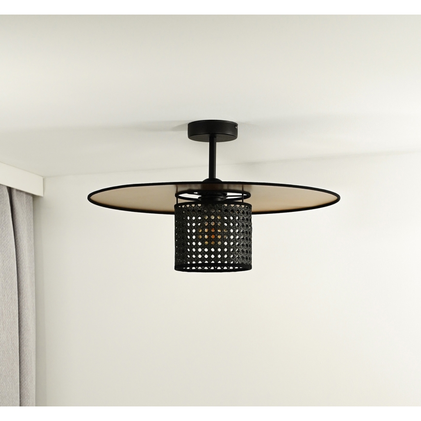 Duolla - Nadgradni luster TOKYO RATTAN 1xE27/15W/230V pr. 50 cm zlatna/crna