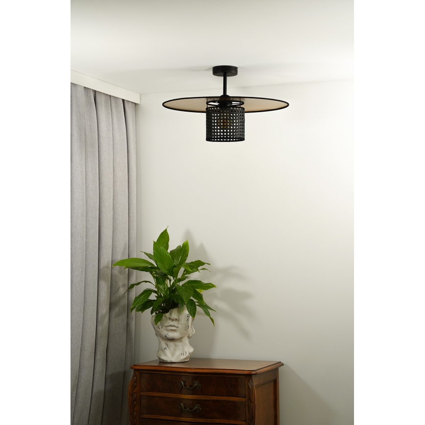 Duolla - Nadgradni luster TOKYO RATTAN 1xE27/15W/230V pr. 50 cm zlatna/crna