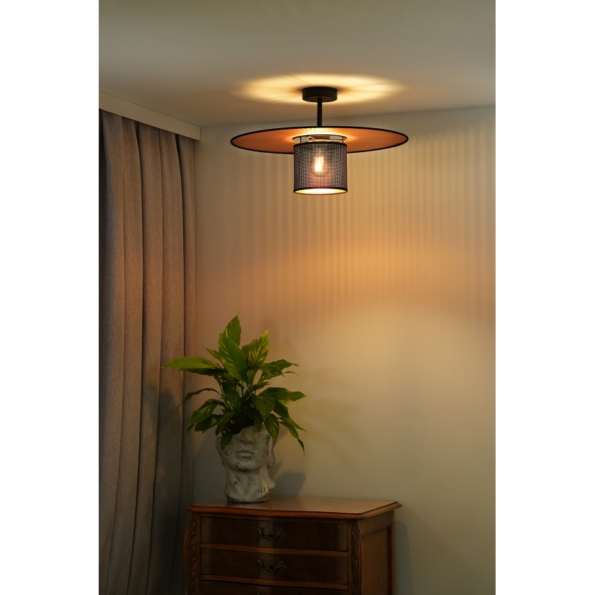 Duolla - Nadgradni luster TOKYO SHINY 1xE27/15W/230V pr. 50 cm crna/bakrena