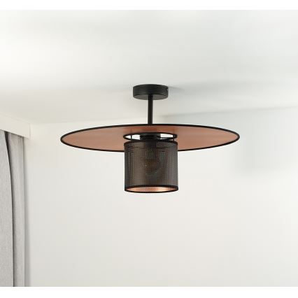 Duolla - Nadgradni luster TOKYO SHINY 1xE27/15W/230V pr. 50 cm crna/bakrena