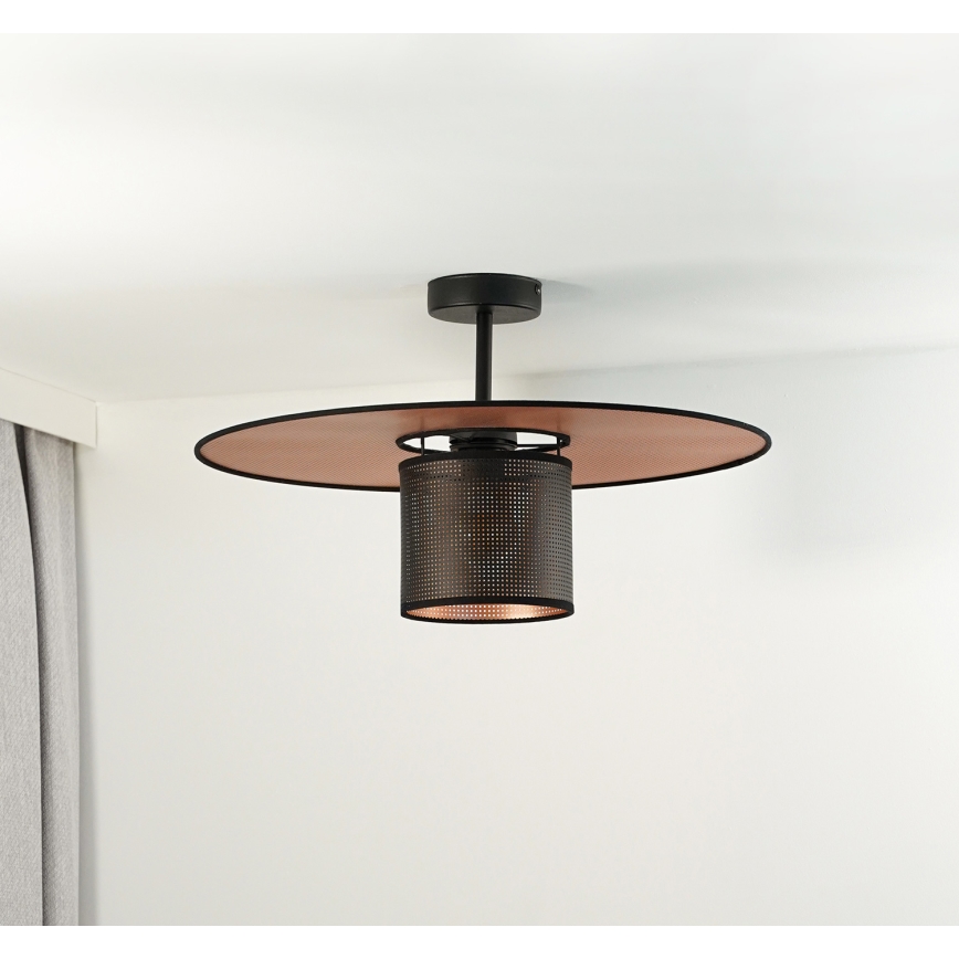 Duolla - Nadgradni luster TOKYO SHINY 1xE27/15W/230V pr. 50 cm crna/bakrena
