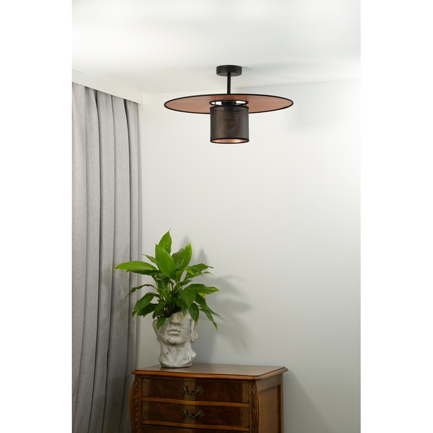 Duolla - Nadgradni luster TOKYO SHINY 1xE27/15W/230V pr. 50 cm crna/bakrena