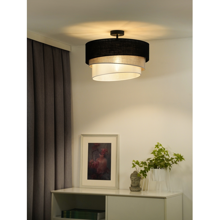 Duolla - Nadgradni luster TRIO 1xE27/15W/230V pr. 45 cm crna/siva/bijela