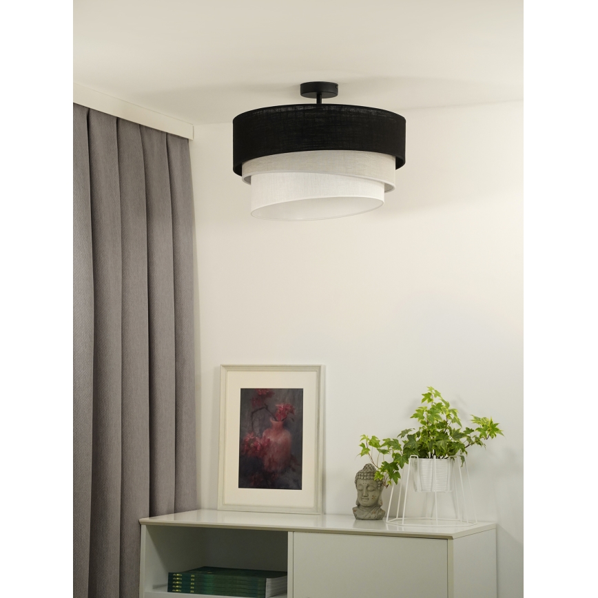 Duolla - Nadgradni luster TRIO 1xE27/15W/230V pr. 45 cm crna/siva/bijela