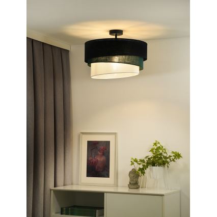 Duolla - Nadgradni luster TRIO 1xE27/15W/230V pr. 45 cm crna/zelena/bijela