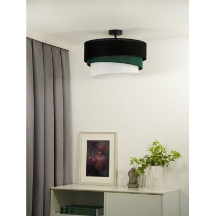 Duolla - Nadgradni luster TRIO 1xE27/15W/230V pr. 45 cm crna/zelena/bijela