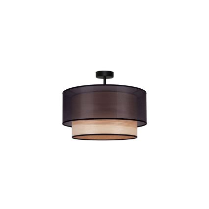 Duolla - Nadgradni luster WOOD BOHO 1xE27/15W/230V pr. 45 cm crna/bež