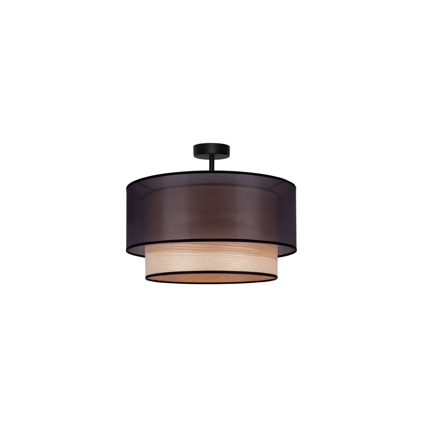 Duolla - Nadgradni luster WOOD BOHO 1xE27/15W/230V pr. 45 cm crna/bež