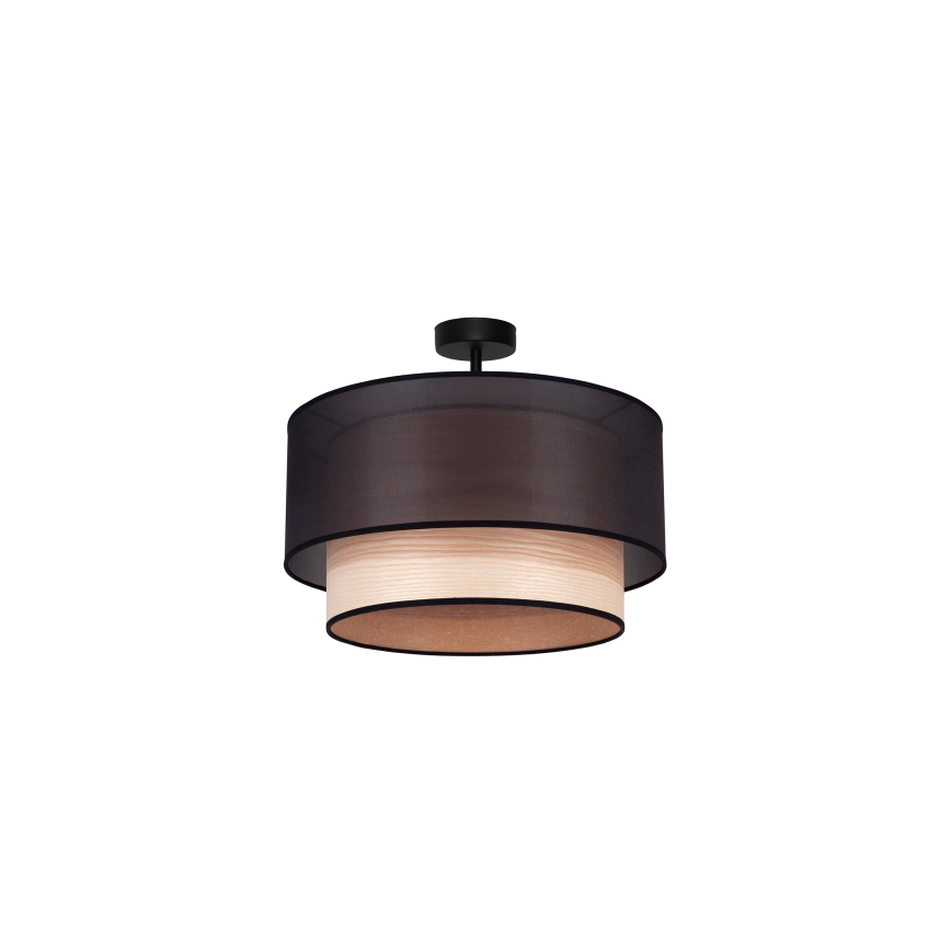 Duolla - Nadgradni luster WOOD BOHO 1xE27/15W/230V pr. 45 cm crna/bež