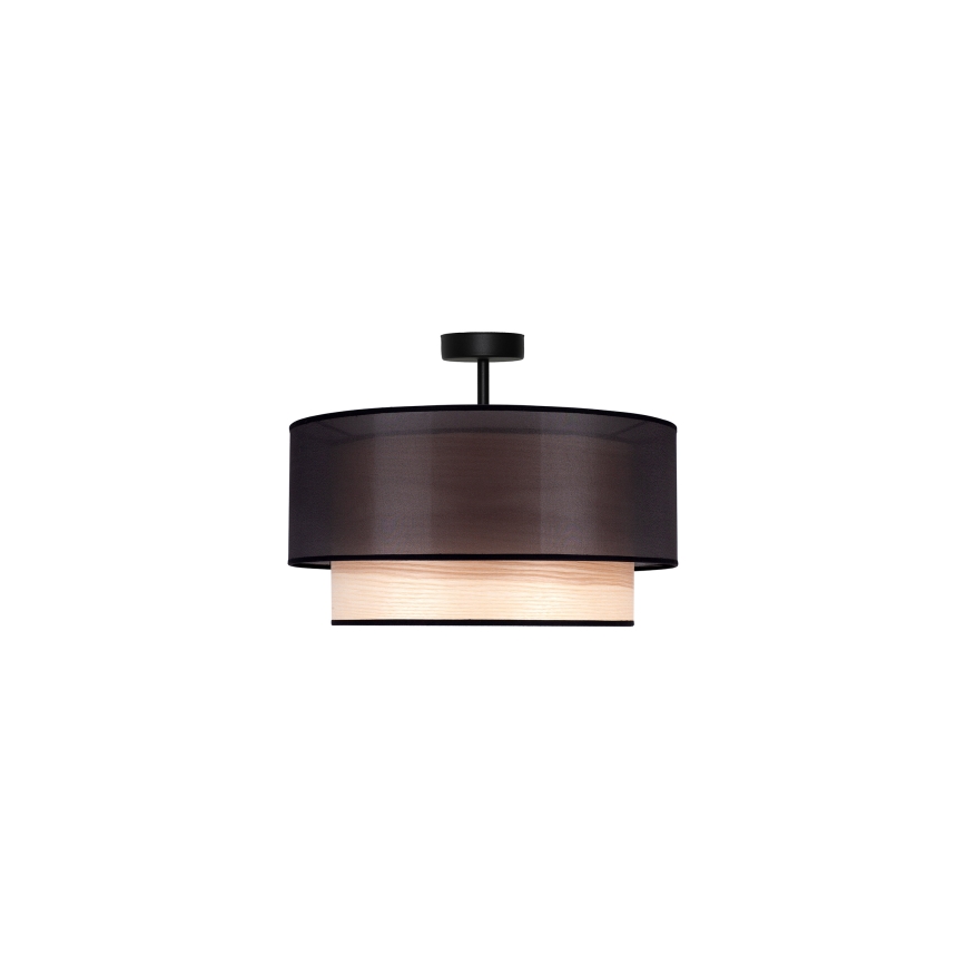 Duolla - Nadgradni luster WOOD BOHO 1xE27/15W/230V pr. 45 cm crna/bež