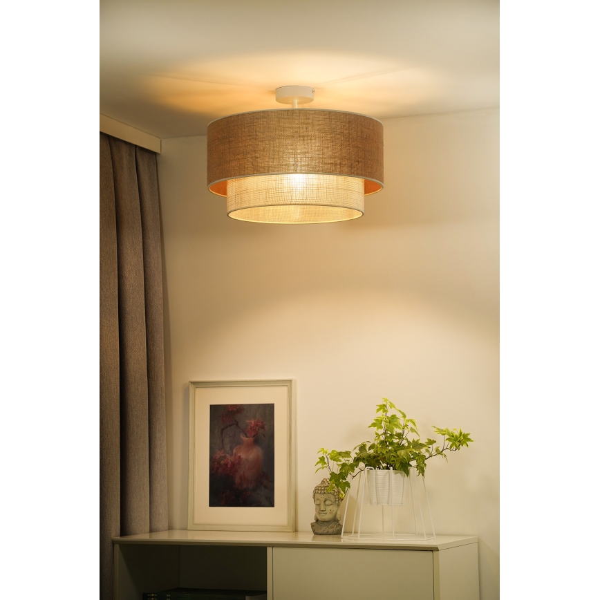 Duolla - Nadgradni luster YUTE BOHO 1xE27/15W/230V pr. 45 cm smeđa/krem