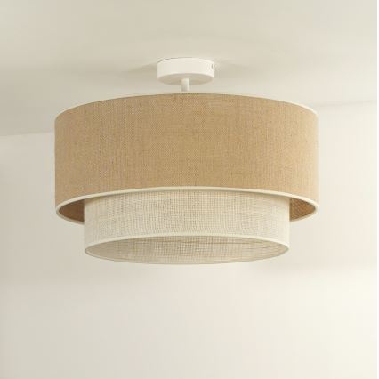 Duolla - Nadgradni luster YUTE BOHO 1xE27/15W/230V pr. 45 cm smeđa/krem