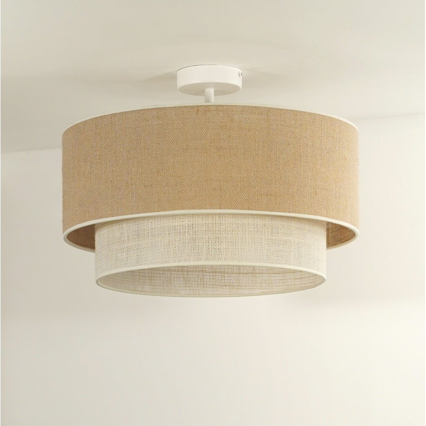 Duolla - Nadgradni luster YUTE BOHO 1xE27/15W/230V pr. 45 cm smeđa/krem