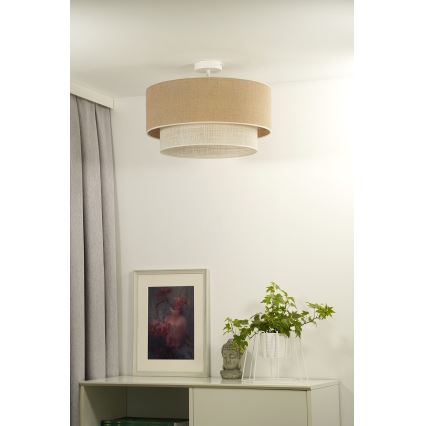 Duolla - Nadgradni luster YUTE BOHO 1xE27/15W/230V pr. 45 cm smeđa/krem