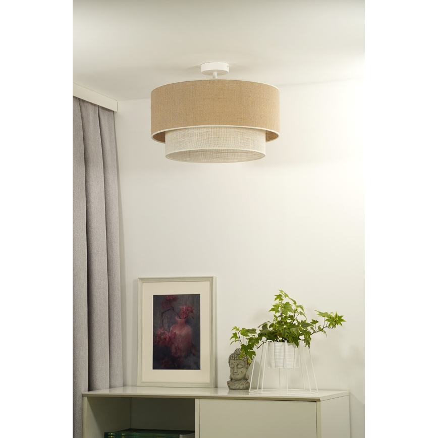 Duolla - Nadgradni luster YUTE BOHO 1xE27/15W/230V pr. 45 cm smeđa/krem