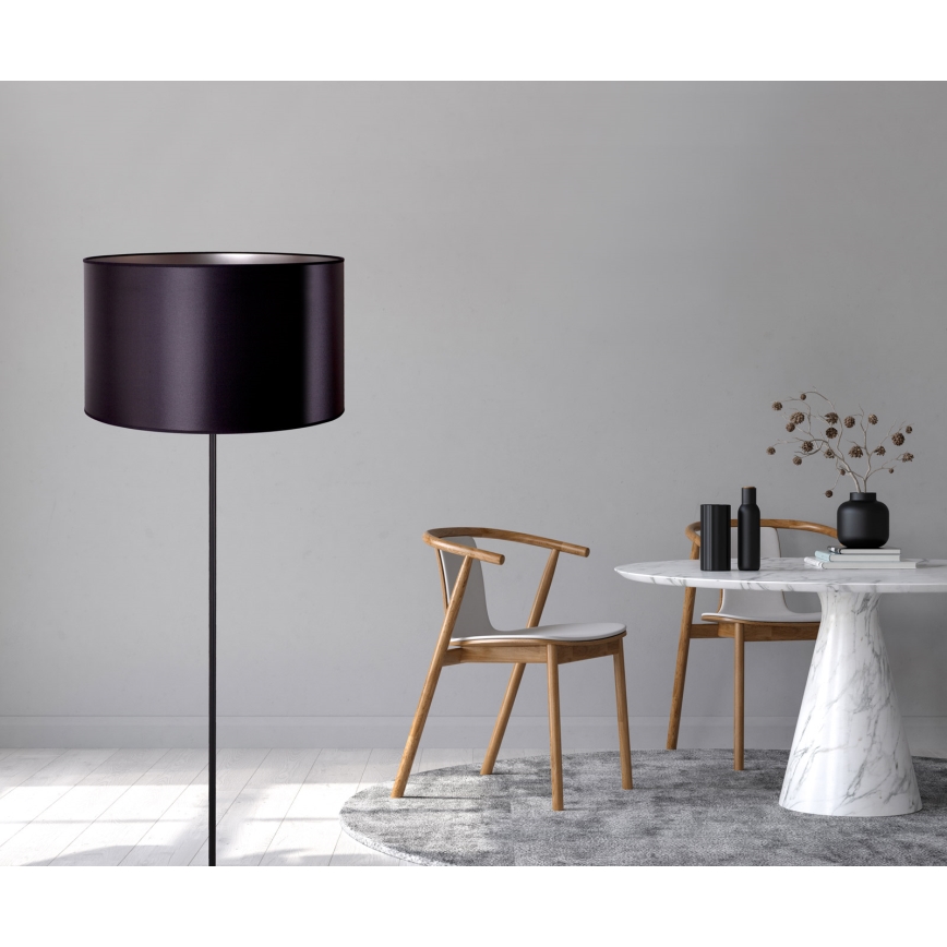 Duolla - Podna lampa CANNES 1xE27/15W/230V pr. 45 cm crna/srebrna