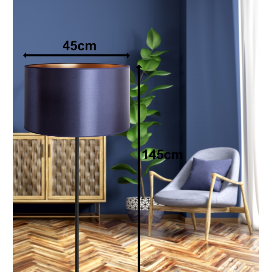 Duolla - Podna lampa CANNES 1xE27/15W/230V pr. 45 cm ljubičasta/bakrena/crna