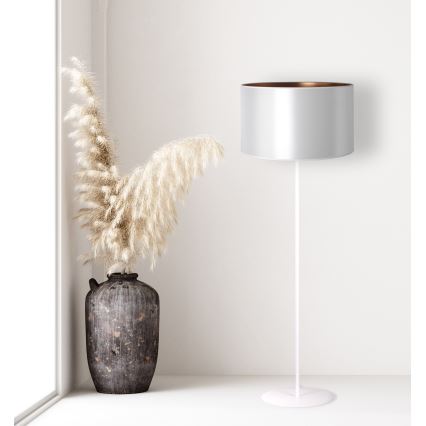 Duolla - Podna lampa CANNES 1xE27/15W/230V pr. 45 cm srebrna/bakrena/bijela