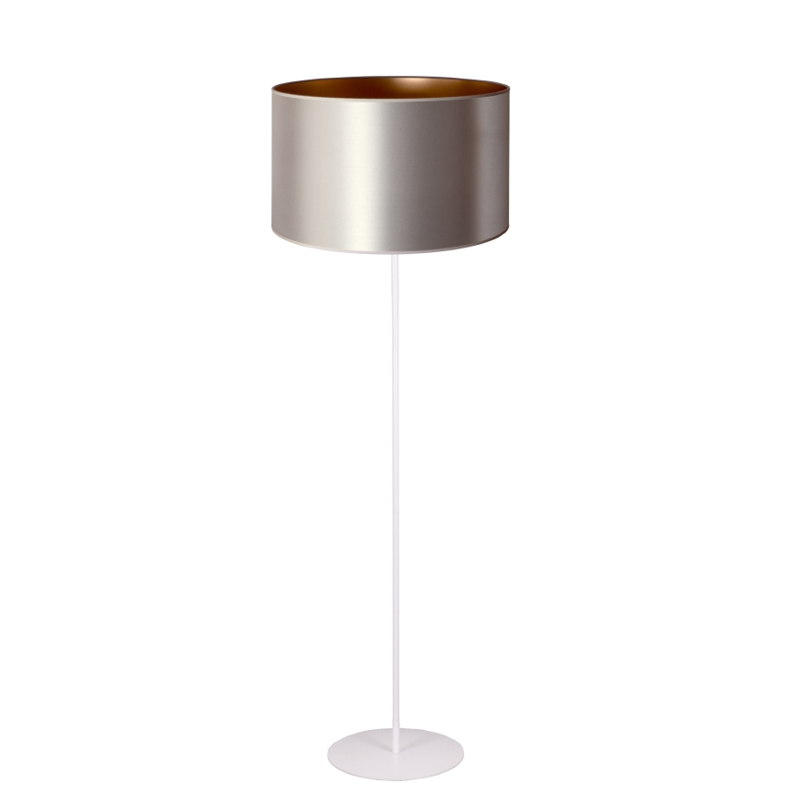 Duolla - Podna lampa CANNES 1xE27/15W/230V pr. 45 cm srebrna/bakrena/bijela