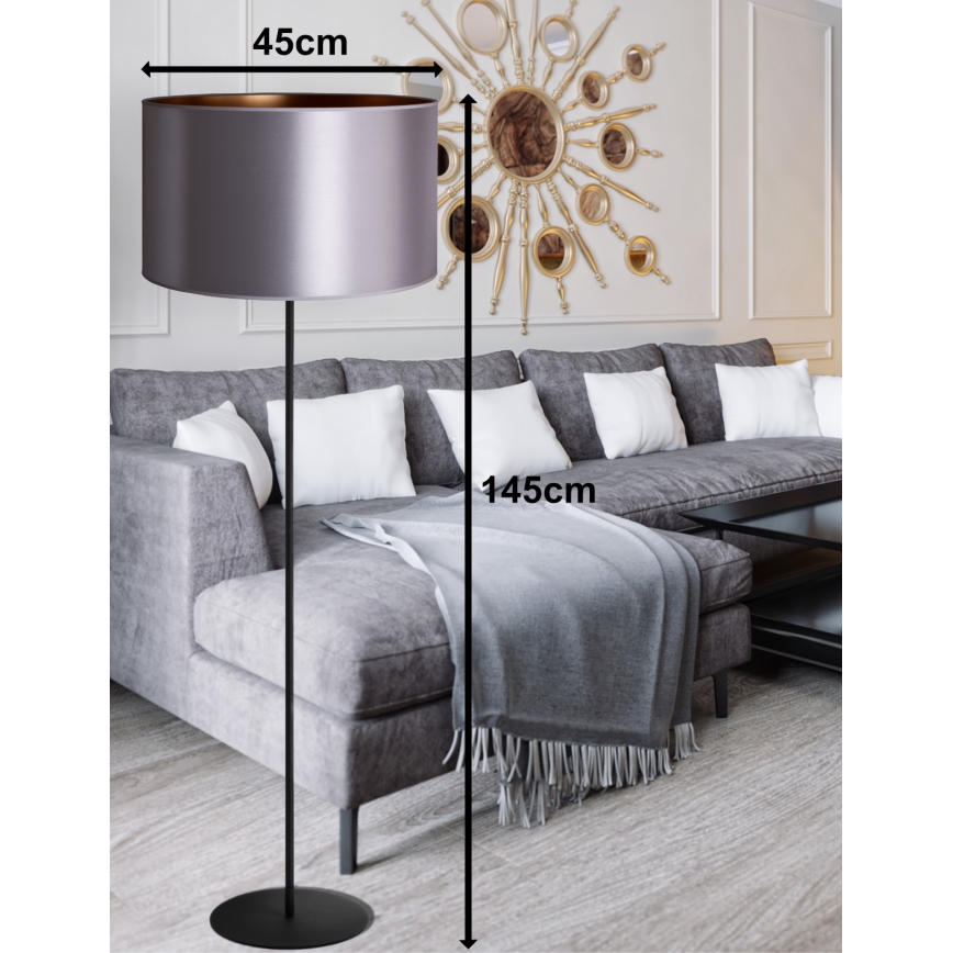 Duolla - Podna lampa CANNES 1xE27/15W/230V pr. 45 cm srebrna/bakrena/crna