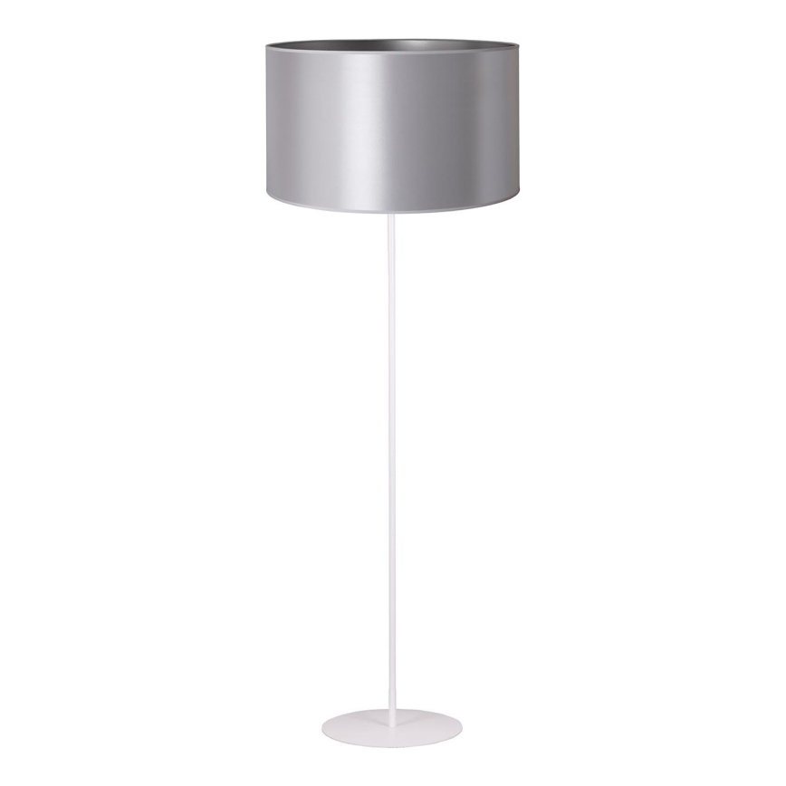 Duolla - Podna lampa CANNES 1xE27/15W/230V pr. 45 cm srebrna/bijela