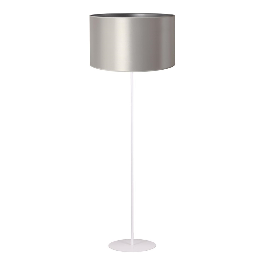 Duolla - Podna lampa CANNES 1xE27/15W/230V pr. 45 cm srebrna/bijela