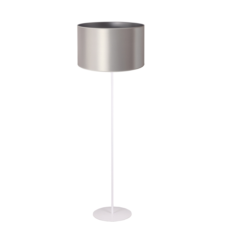 Duolla - Podna lampa CANNES 1xE27/15W/230V pr. 45 cm srebrna/bijela