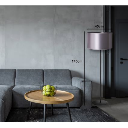 Duolla - Podna lampa CANNES 1xE27/15W/230V pr. 45 cm srebrna/crna