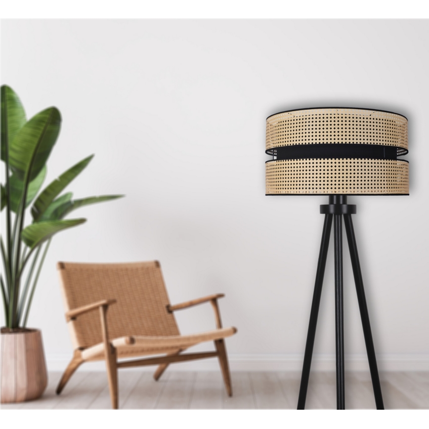 Duolla - Podna lampa DUO 1xE27/15W/230V pr. 40 cm ratan/crna
