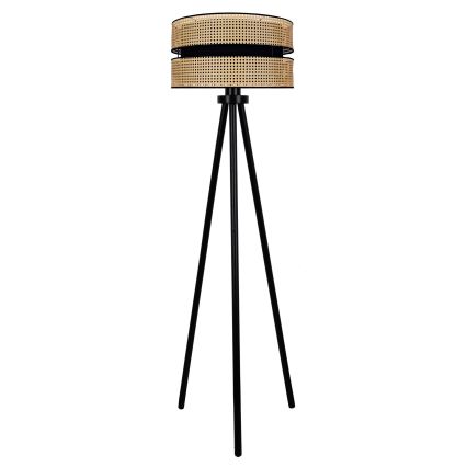 Duolla - Podna lampa DUO 1xE27/15W/230V pr. 40 cm ratan/crna