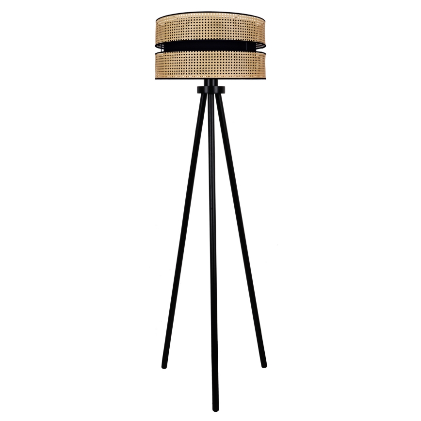 Duolla - Podna lampa DUO 1xE27/15W/230V pr. 40 cm ratan/crna