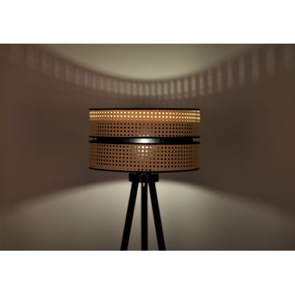 Duolla - Podna lampa DUO 1xE27/15W/230V pr. 40 cm ratan/crna