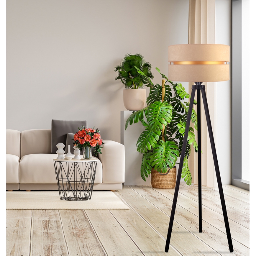 Duolla - Podna lampa DUO 1xE27/60W/230V pr. 44 cm bež/wenge