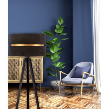 Duolla - Podna lampa DUO 1xE27/60W/230V pr. 44 cm crna/wenge