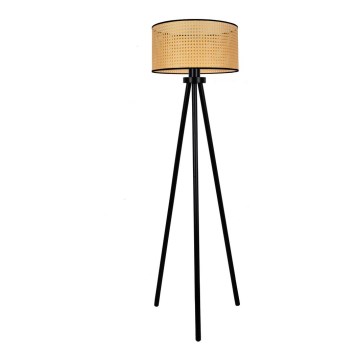 Duolla - Podna lampa ROLLER 1xE27/15W/230V pr. 45 cm ratan/crna