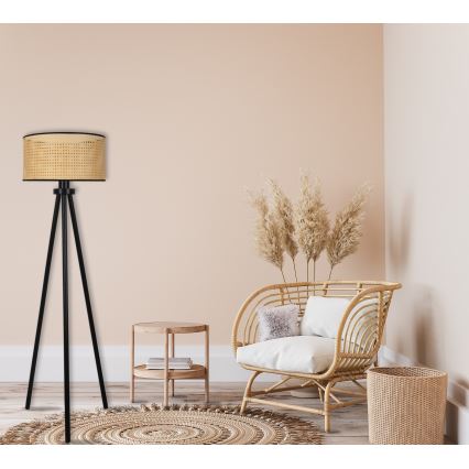 Duolla - Podna lampa ROLLER 1xE27/15W/230V pr. 45 cm ratan/crna