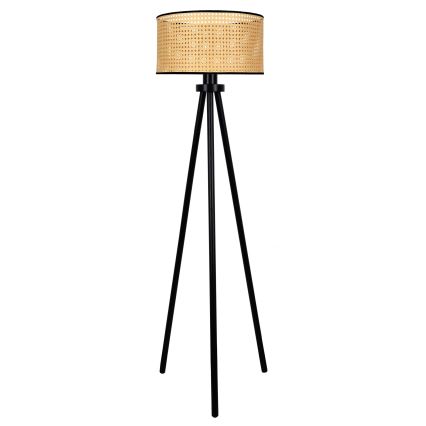 Duolla - Podna lampa ROLLER 1xE27/15W/230V pr. 45 cm ratan/crna
