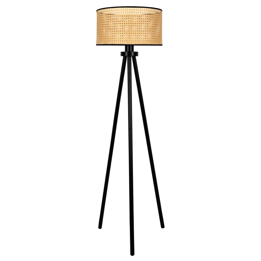 Duolla - Podna lampa ROLLER 1xE27/15W/230V pr. 45 cm ratan/crna